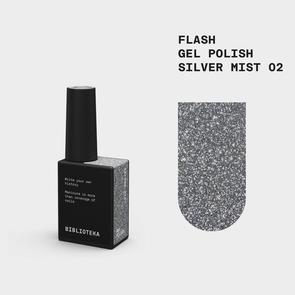 BIBLIOTEKA Flash Gel Polish Nr. 02 Silver Mist.