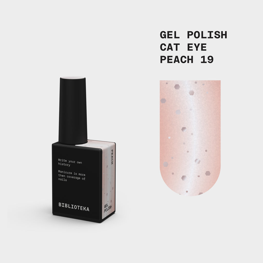 BIBLIOTEKA gel polish cat eye DROPS 19 Peach, 10 ml