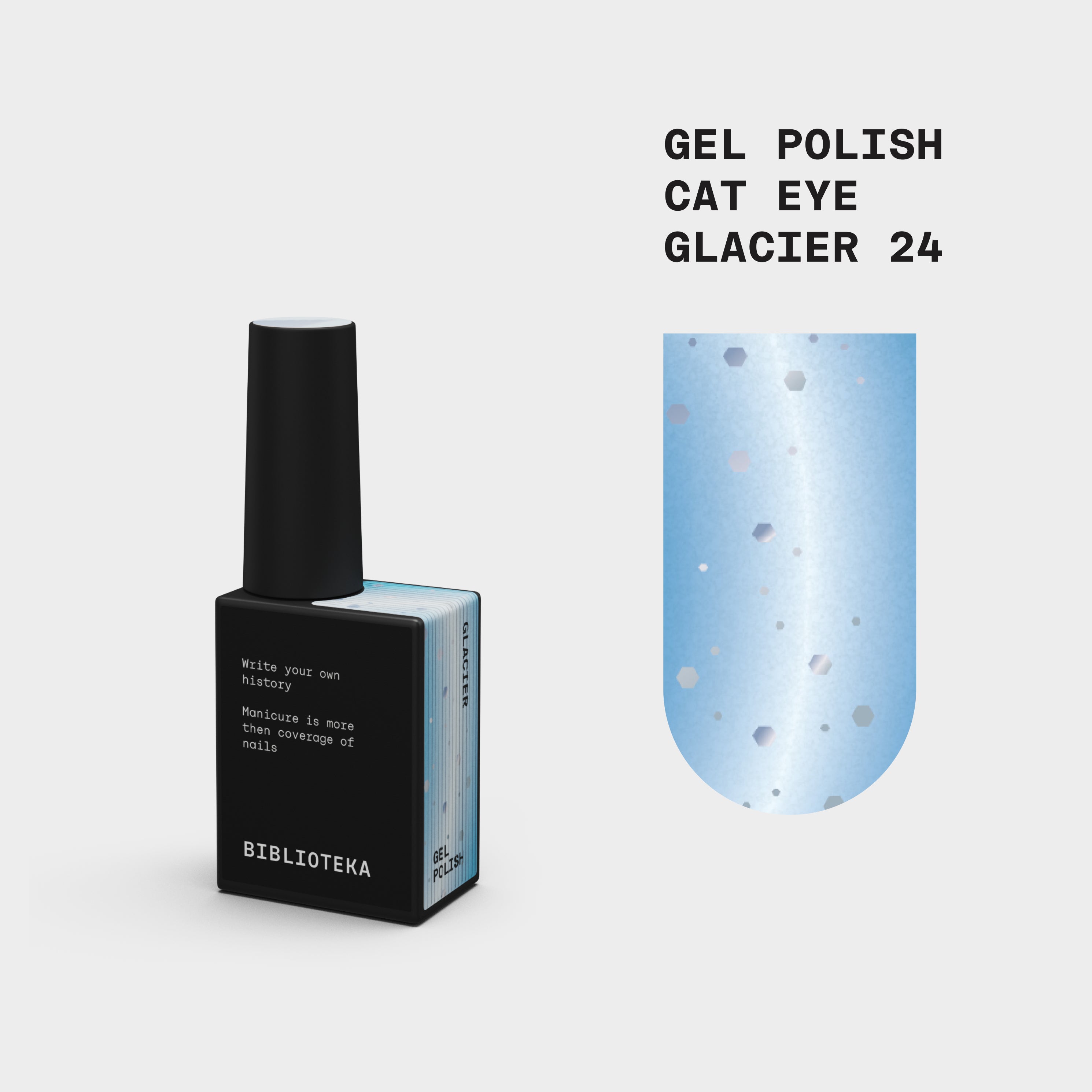 BIBLIOTEKA gel polish cat eye DROPS 24 Glacier, 10 ml