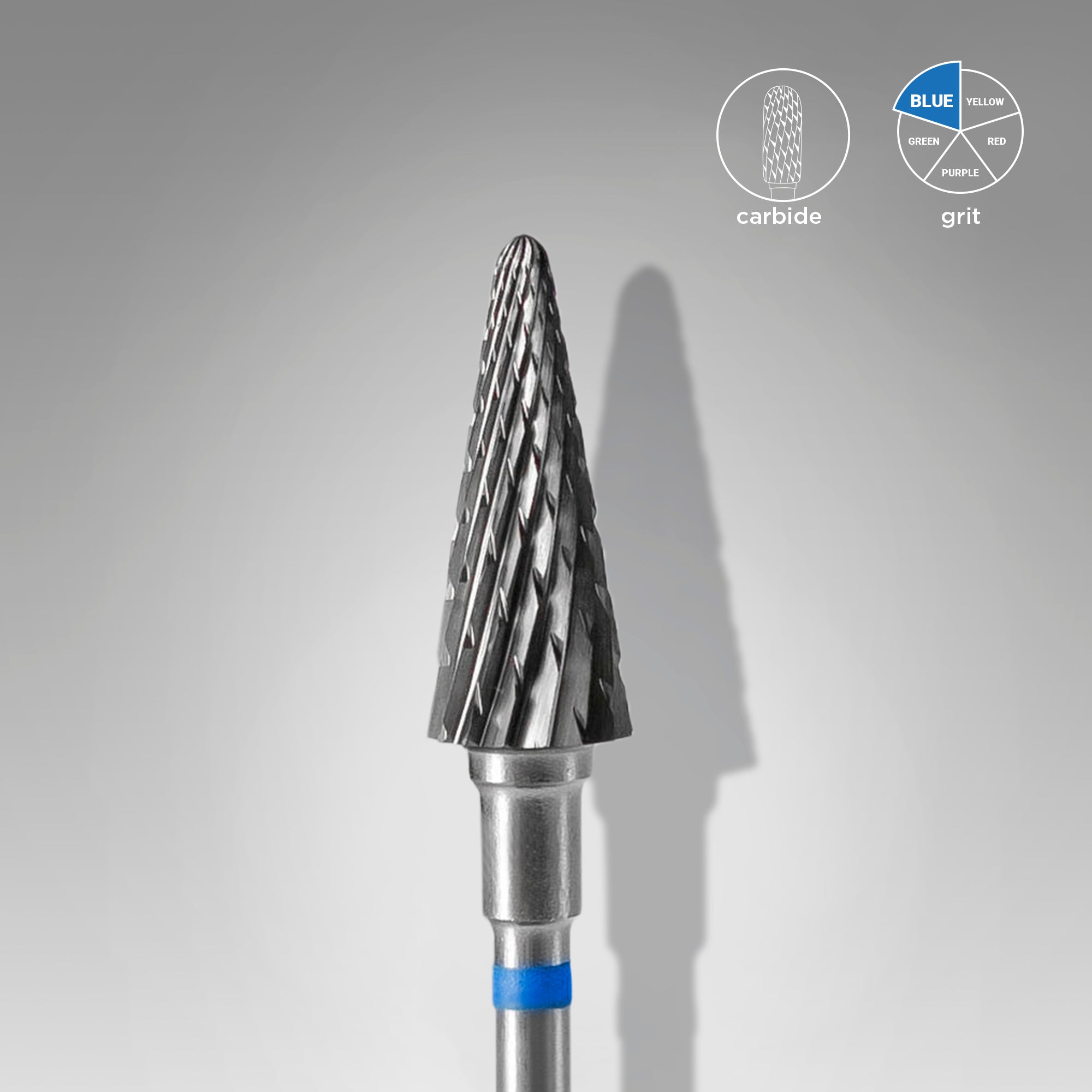 Hartmetall-Fräser Kegel Blau – EXPERT, Kopf Ø 6 mm, Arbeitsteil 14 mm
