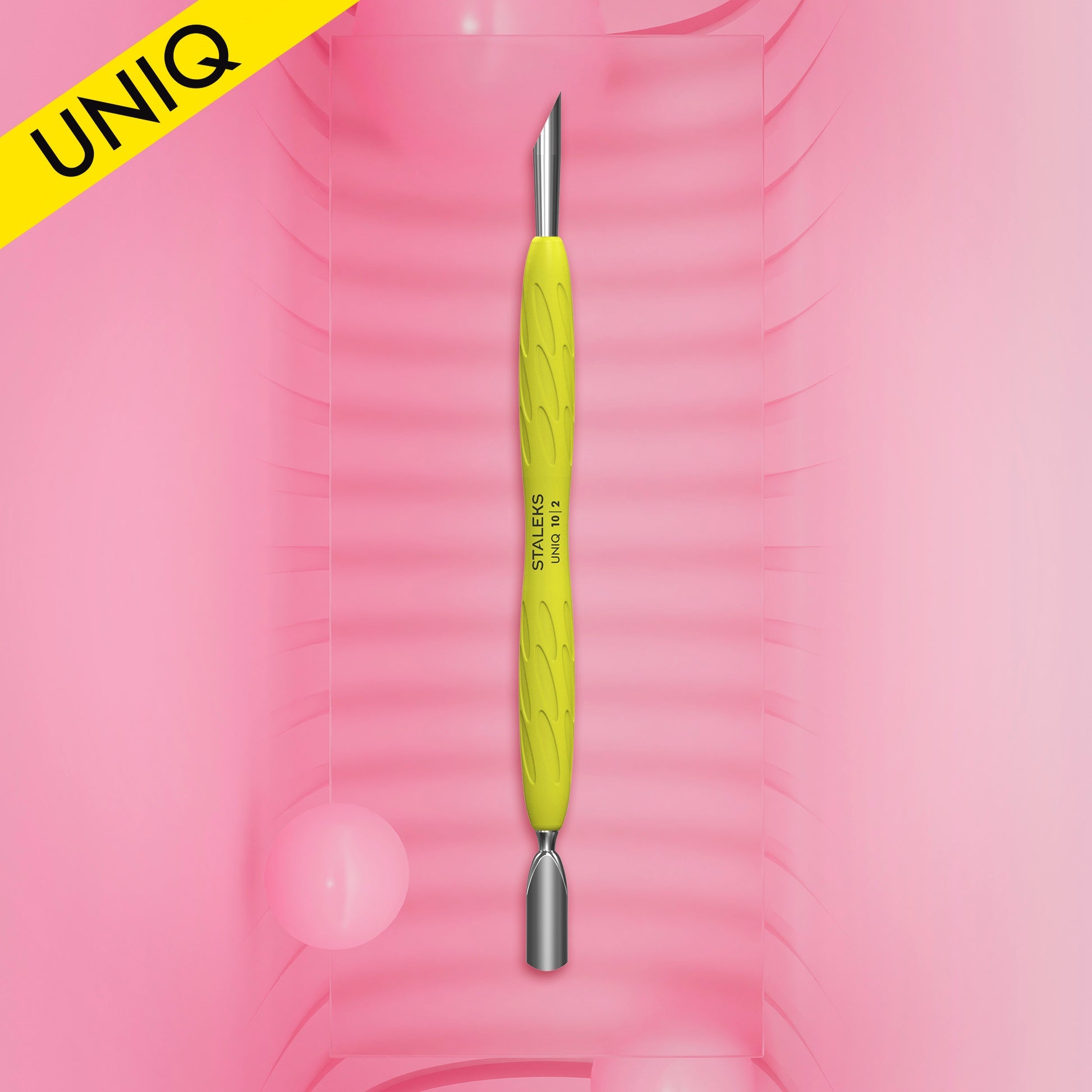 Nagelhautschieber Mit Silikongriff "Gummy" UNIQ 10 TYP 2 (Schmaler Runder Schieber + Schräger Schieber)