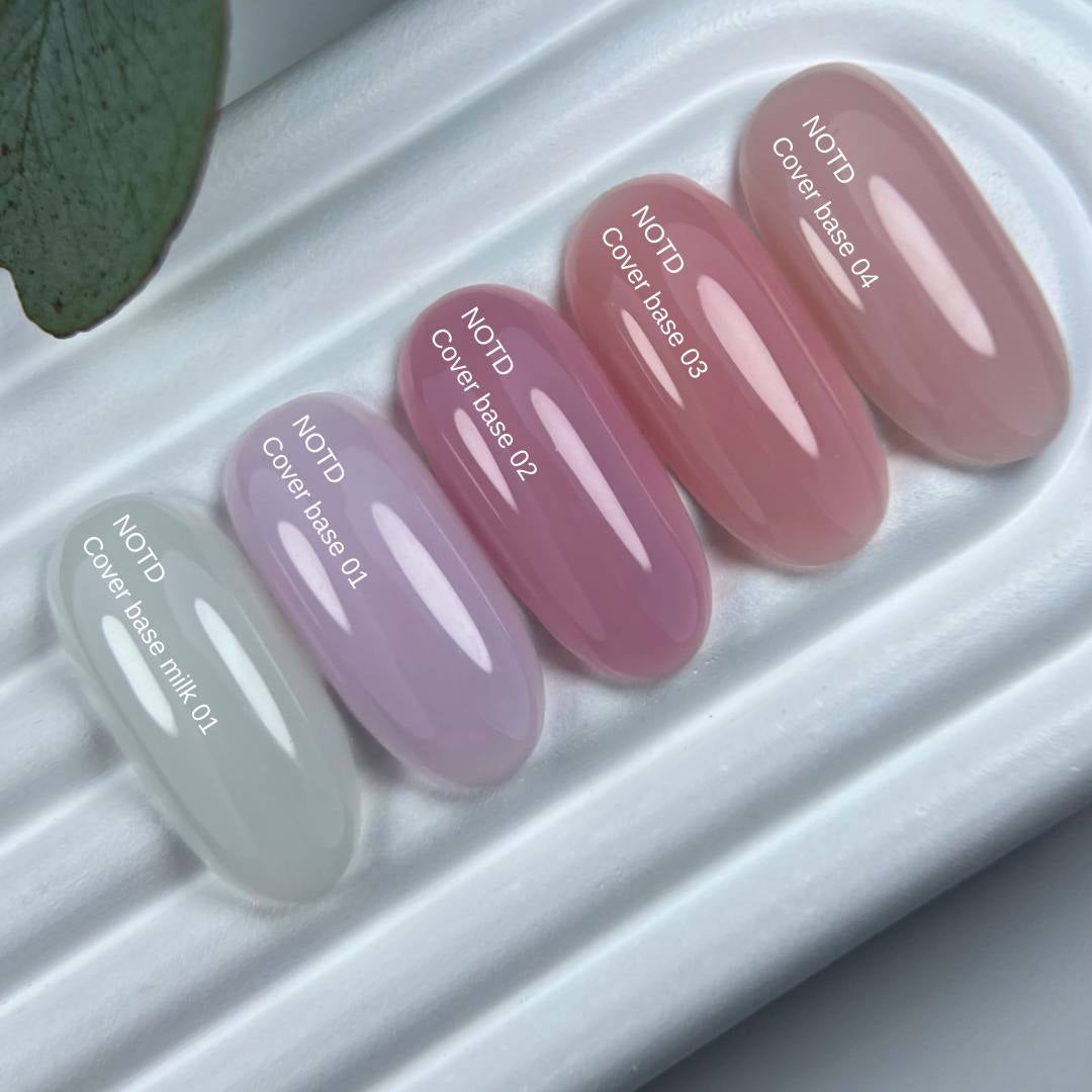 NAILSOFTHEDAY Cover Base 01 – delicate rose-lilac base coat for nails, 10 ml.