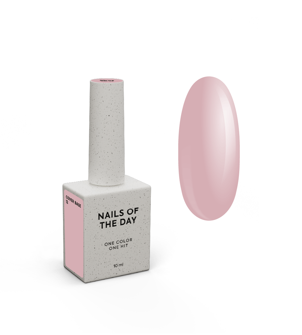 NAILSOFTHEDAY Cover Base 12 – Base colorée beige rosé délicat pour ongles, 10 ml.