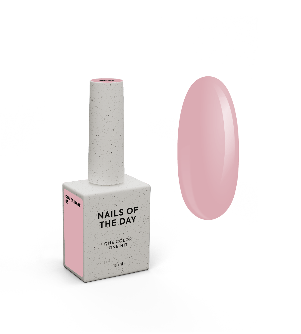 NAILSOFTHEDAY Cover Base 03 – rosé-pfirsichfarbene Basisbeschichtung für Nägel, 10 ml.