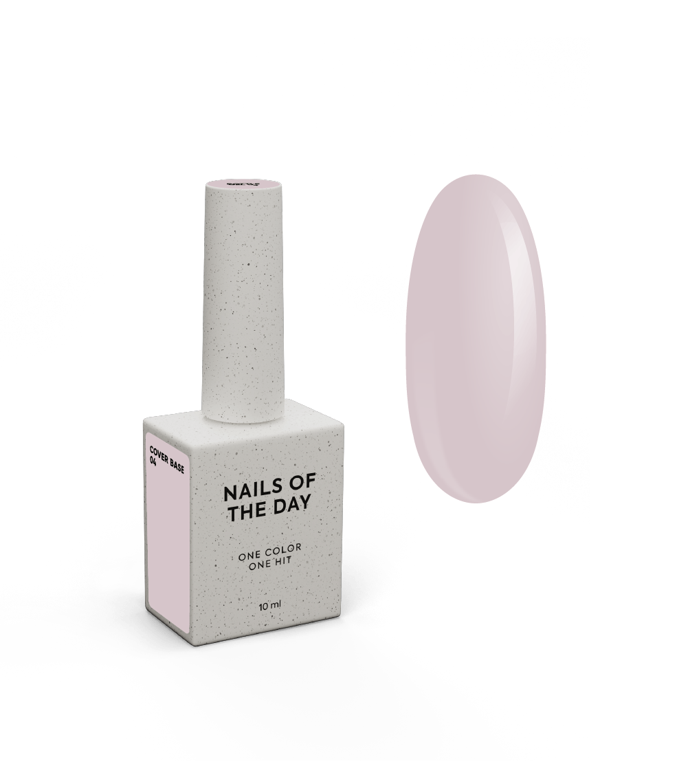 NAILSOFTHEDAY Cover Base 04 – Base coat semi-transparent rose poudré pour ongles, 10 ml.