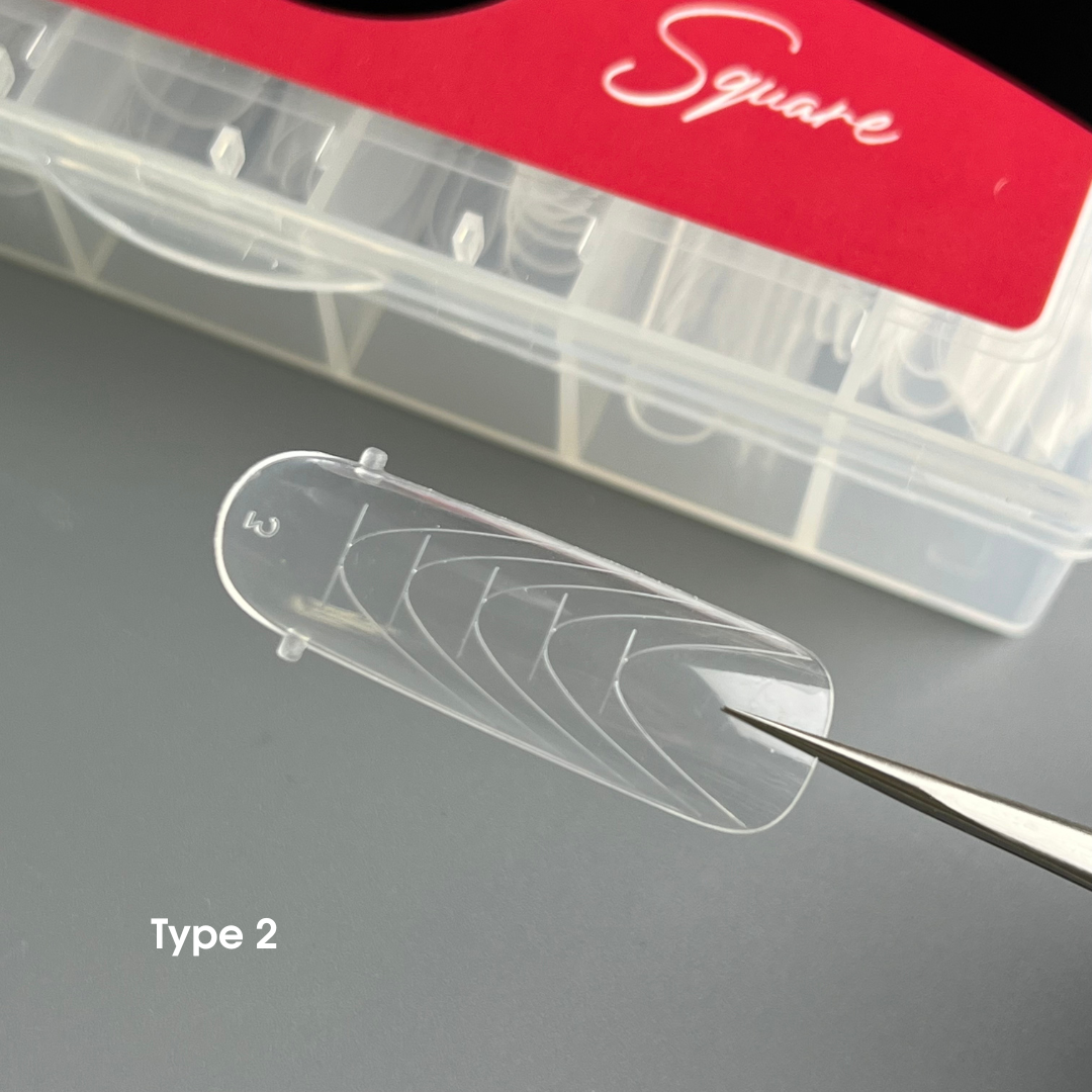 NAILSOFTHEDAY Dual Form Square (Type 2) – Upper Nail Forms "Wide Square/Almond", 130 pieces.