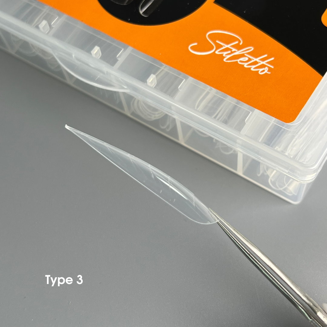 NAILSOFTHEDAY Dual Form Stiletto (Type 3) – upper nail forms "Stiletto/Almond", 120 pieces.