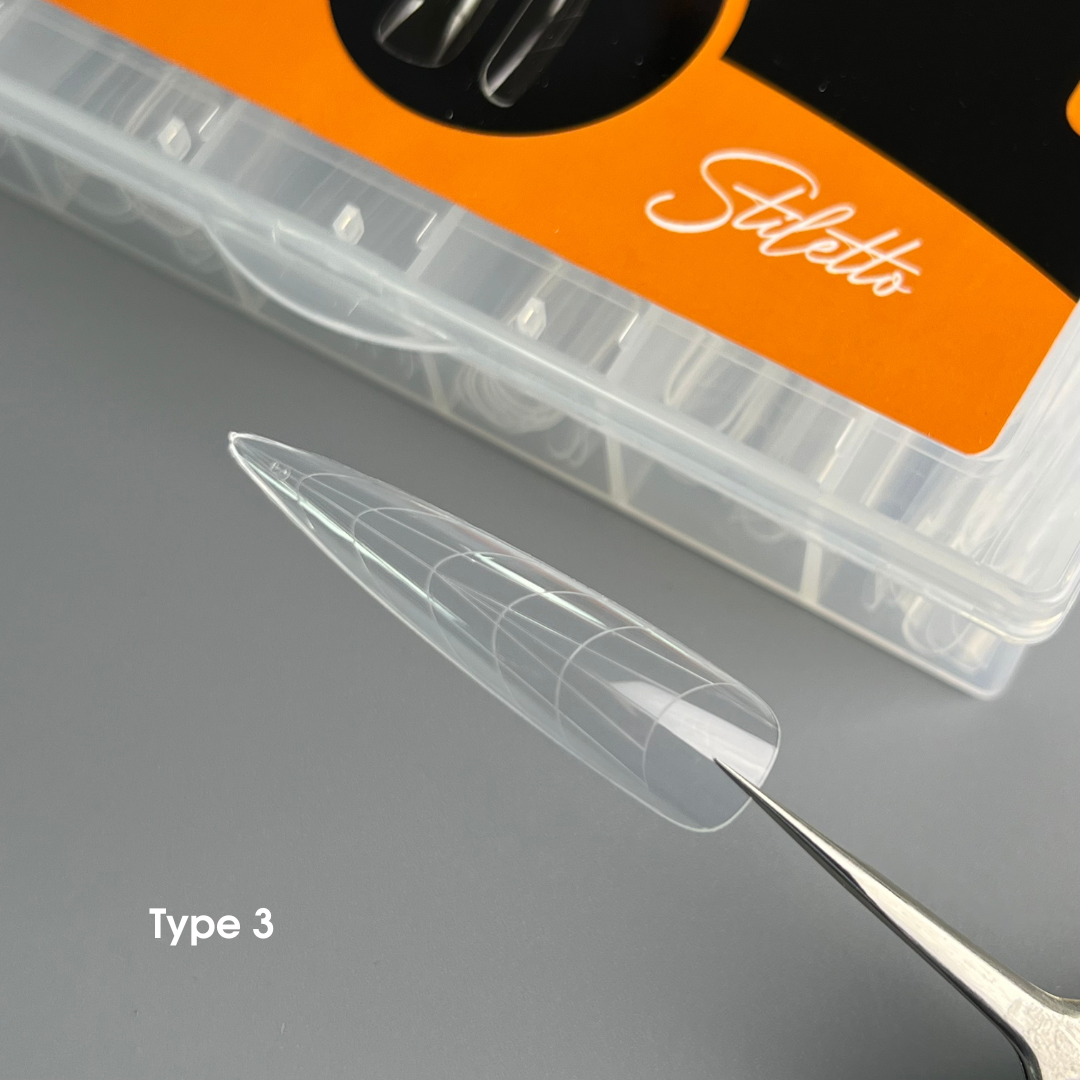 NAILSOFTHEDAY Dual Form Stiletto (Type 3) – upper nail forms "Stiletto/Almond", 120 pieces.