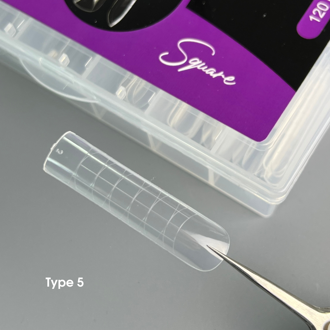 NAILSOFTHEDAY Dual Form Square (Type 5) – upper nail forms "Square", 120 pieces.