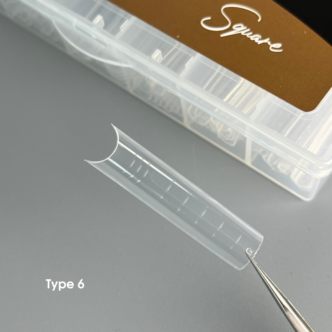 NAILSOFTHEDAY Dual Form Square (Type 6) – "arched square" upper nail forms for partial correction/nail extension, 120 pieces.