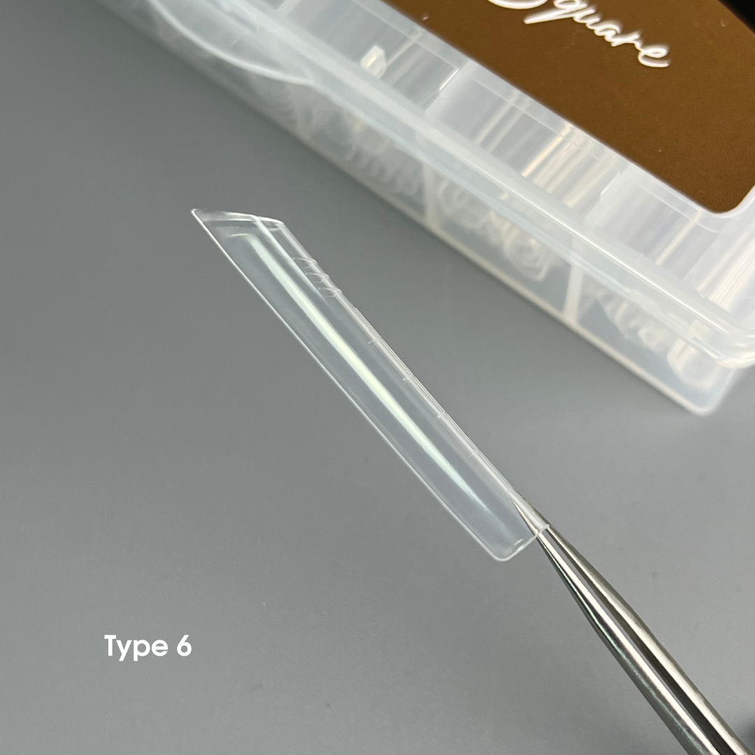 NAILSOFTHEDAY Dual Form Square (Type 6) – "arched square" upper nail forms for partial correction/nail extension, 120 pieces.