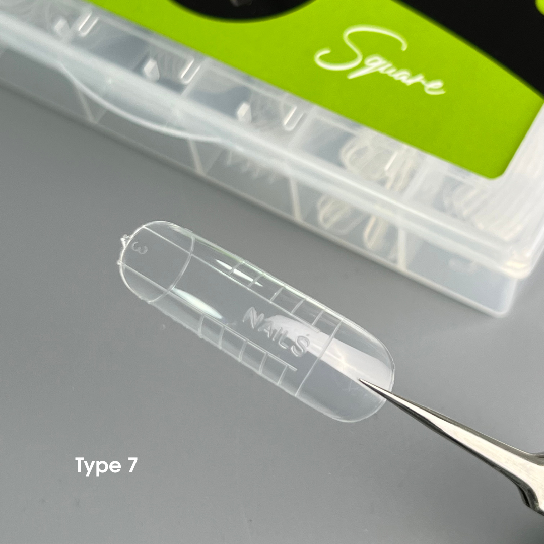 NAILSOFTHEDAY Dual Form Square (Type 7) – upper nail forms "Square" for medium extensions, suitable for downward-growing nails, 120 pieces.