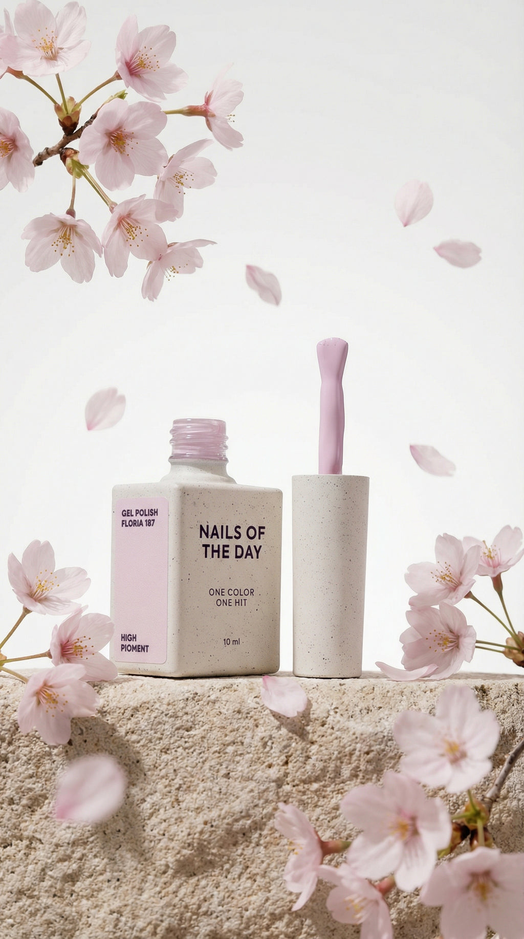NAILSOFTHEDAY Vernis semi-permanent Floria 187 – vernis gel rose pastel, opaque en une couche.