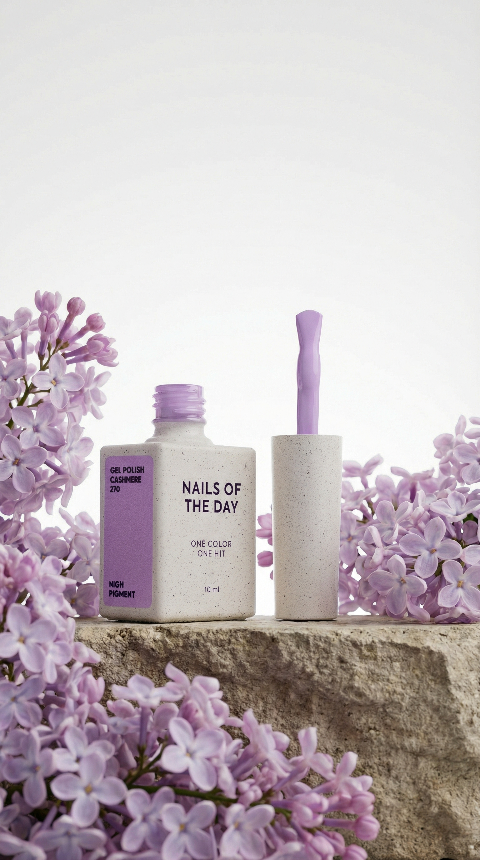 NAILSOFTHEDAY Gel Polish Cashmere 270 - pastel purple gel nail polish, opaque in one coat.