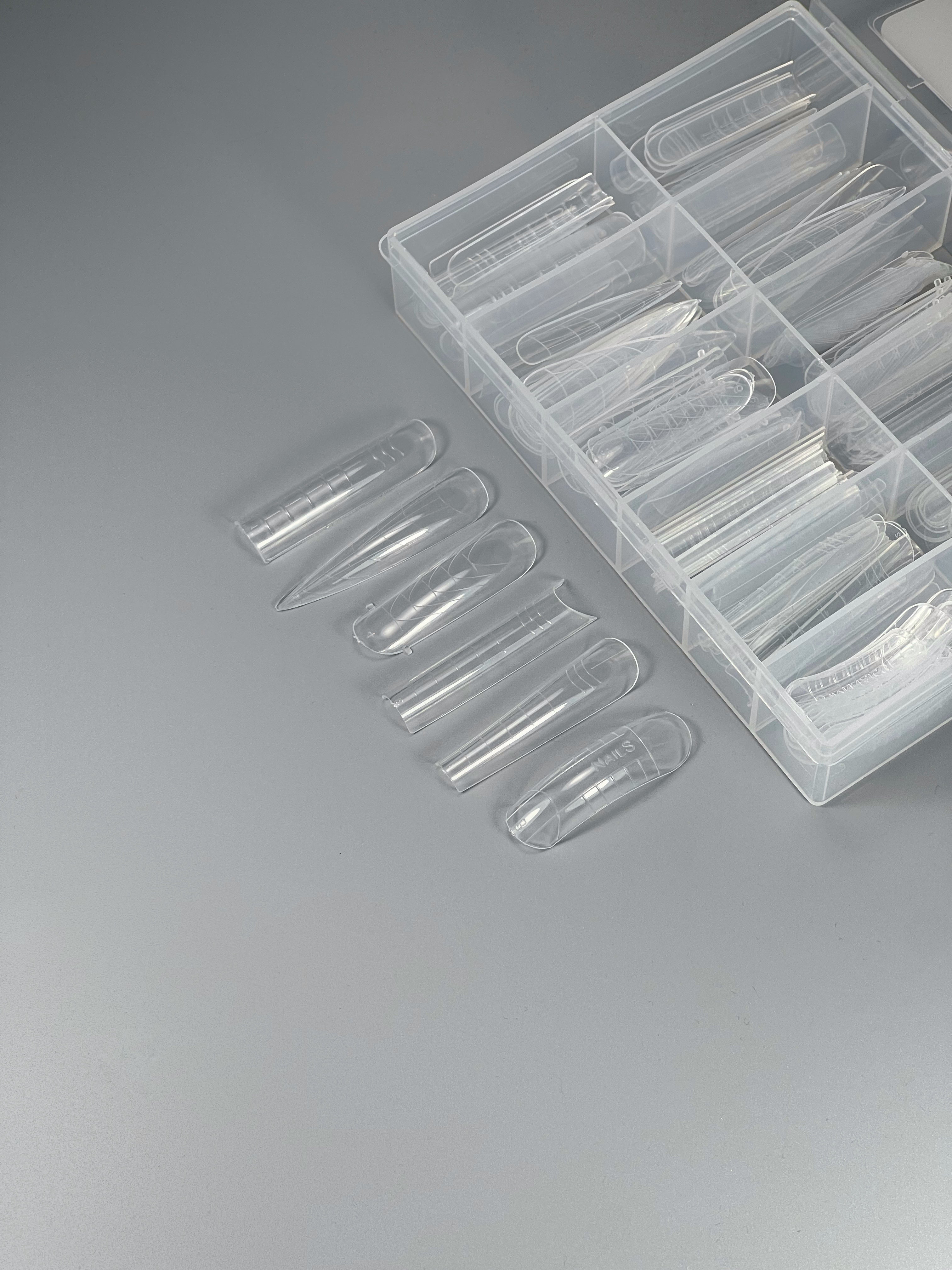 NAILSOFTHEDAY Dual Form Pro Mix 6 (Type 11) – Set of upper nail forms (6 types × 12 sizes), 144 pieces.