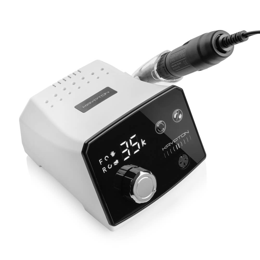 La fraiseuse KRYPTON II XPS-350 de 70 watts et 35 000 tr/min pour manucure et pédicure.