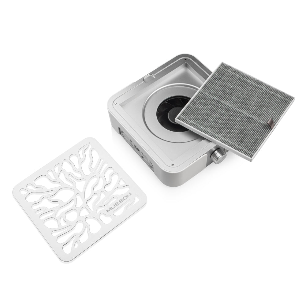 MUSSON X3 SILVER Staubabsaugung 72W – Profi-Absaugung HEPA-Filter für Maniküre & Pediküre
