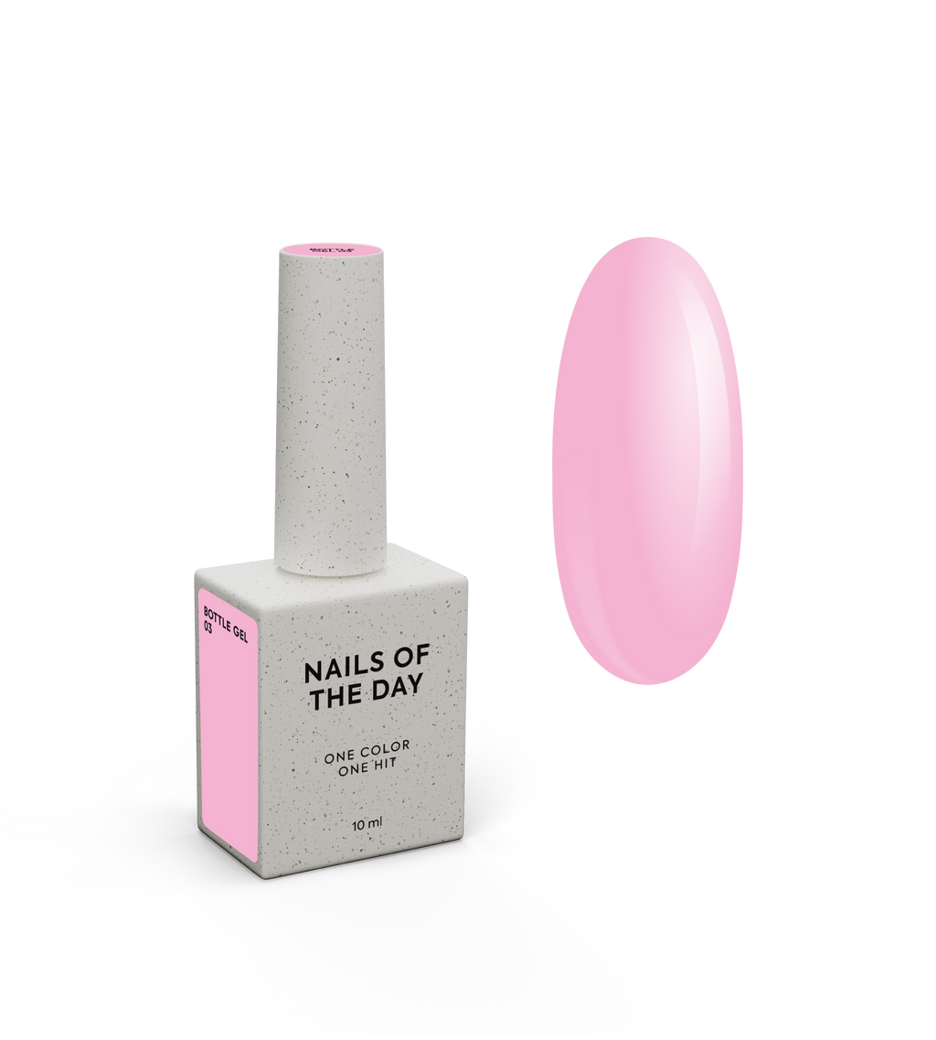 NAILSOFTHEDAY Bottle Gel 03 – zartrosa, extra starker Gel zur Nagelverstärkung.