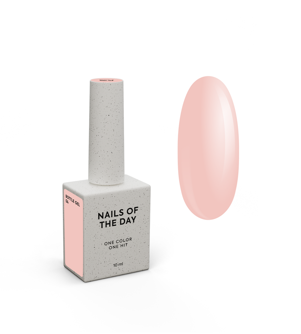NAILSOFTHEDAY Bottle Gel 04 – milky beige, extra strong gel for nail strengthening.