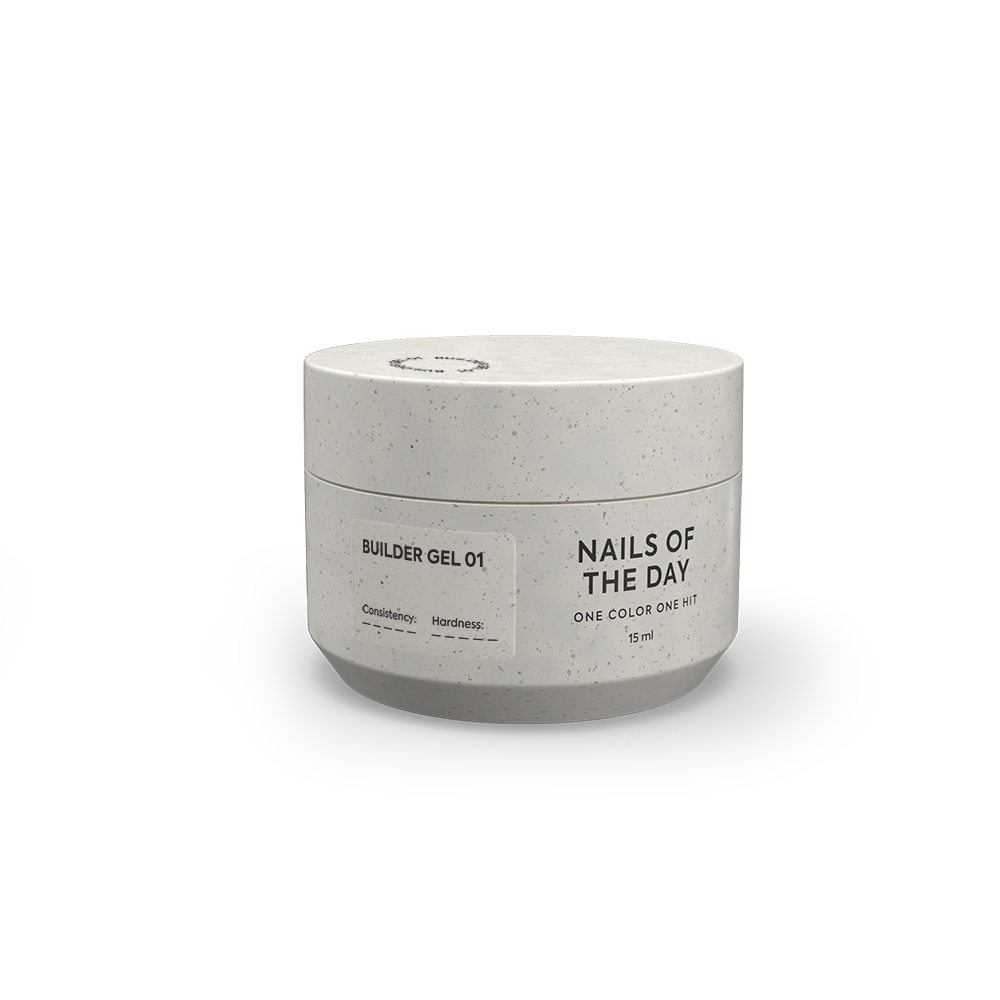 NAILSOFTHEDAY Builder Gel 01 – gel de construction transparent pour l'extension des ongles.