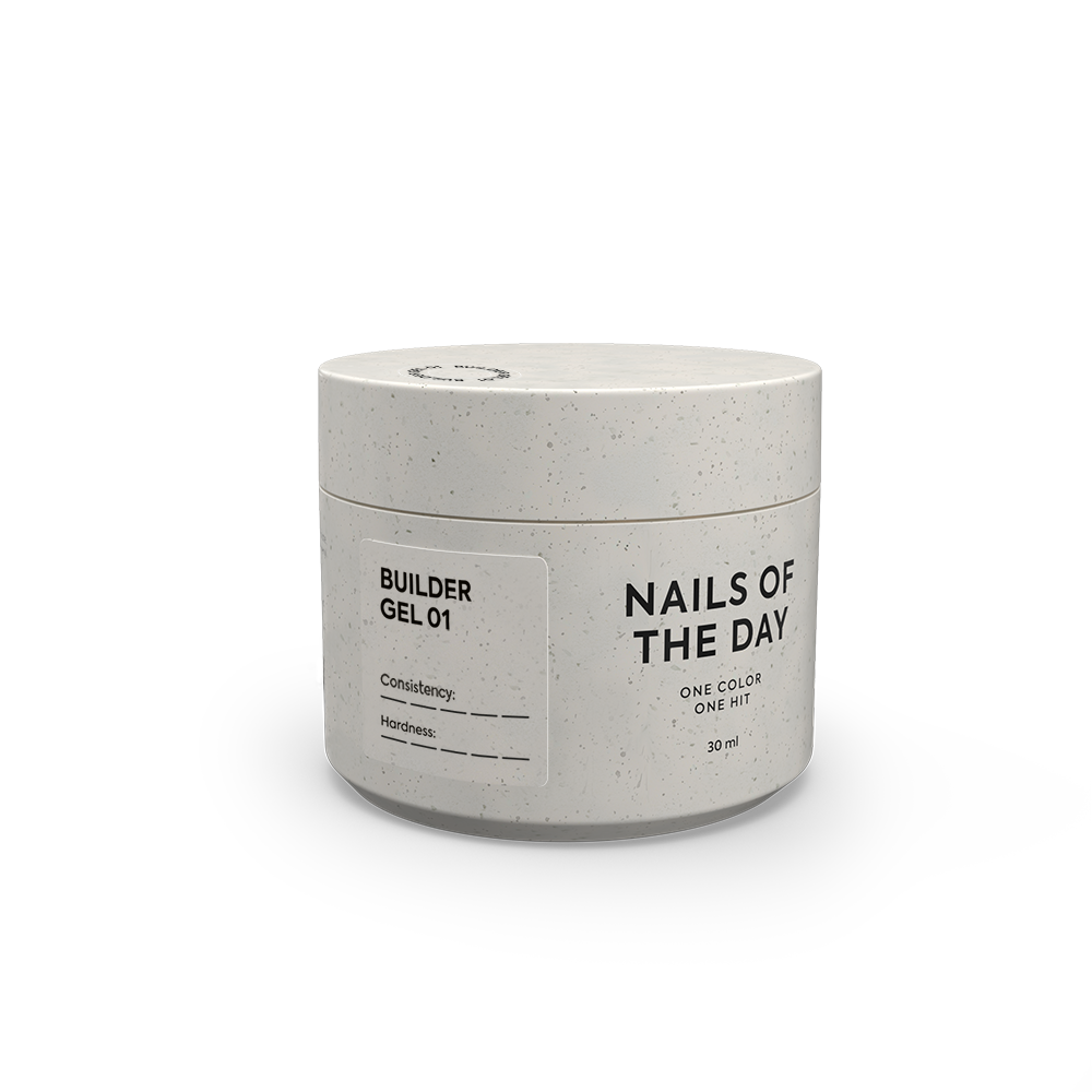 NAILSOFTHEDAY Builder Gel 01 – gel de construction transparent pour l'extension des ongles.