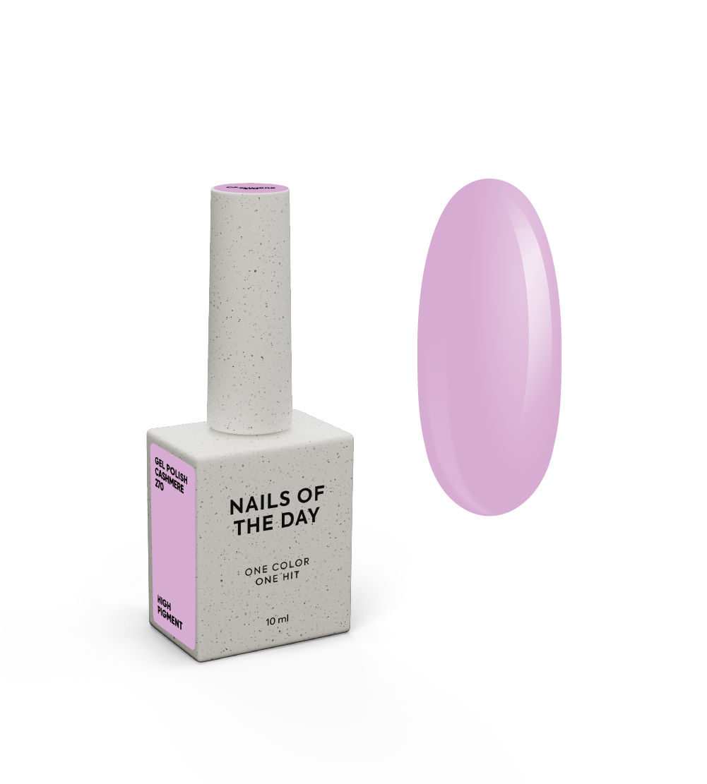NAILSOFTHEDAY Gel Polish Cashmere 270 - pastel purple gel nail polish, opaque in one coat.