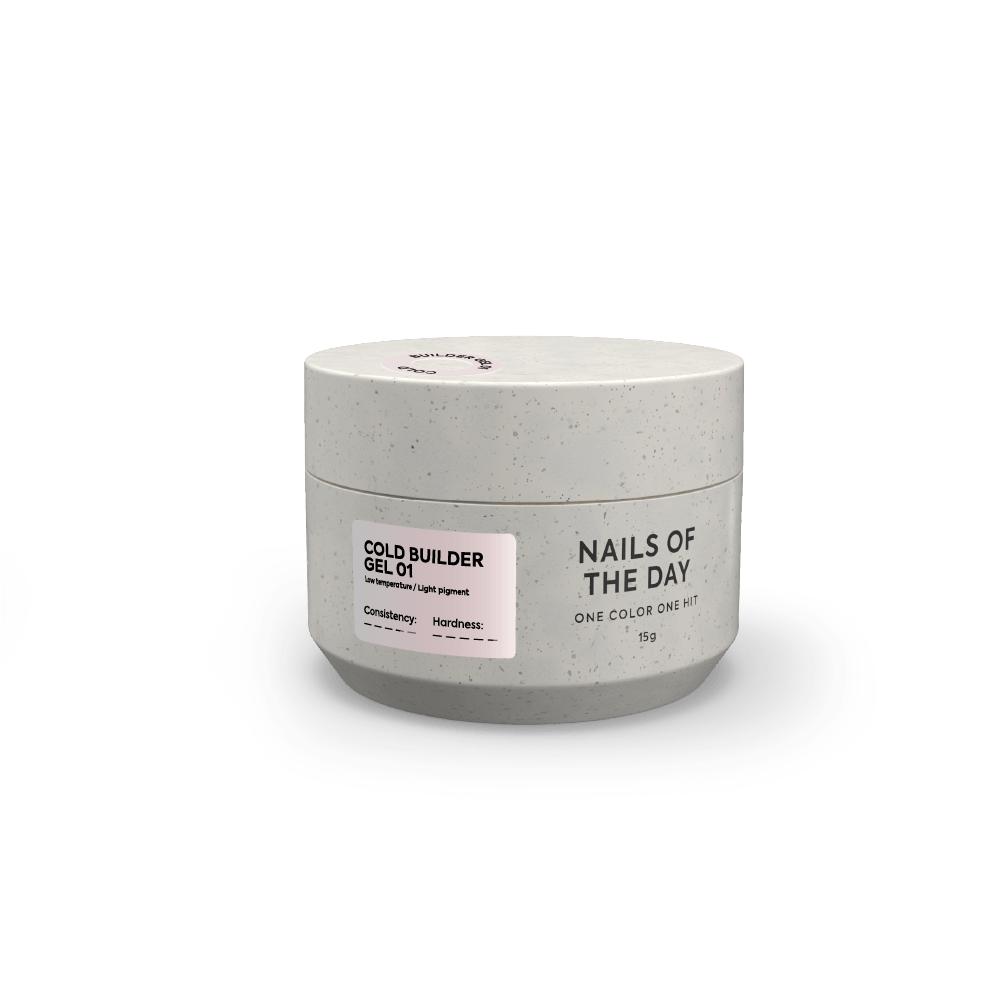 NAILSOFTHEDAY Cold Builder Gel 01 – milky pink builder gel for nail extension.