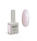 NAILSOFTHEDAY Cover Base 34 Potal – Base coat rose pâle avec feuilles de Potal holographiques pour ongles, 10 ml.