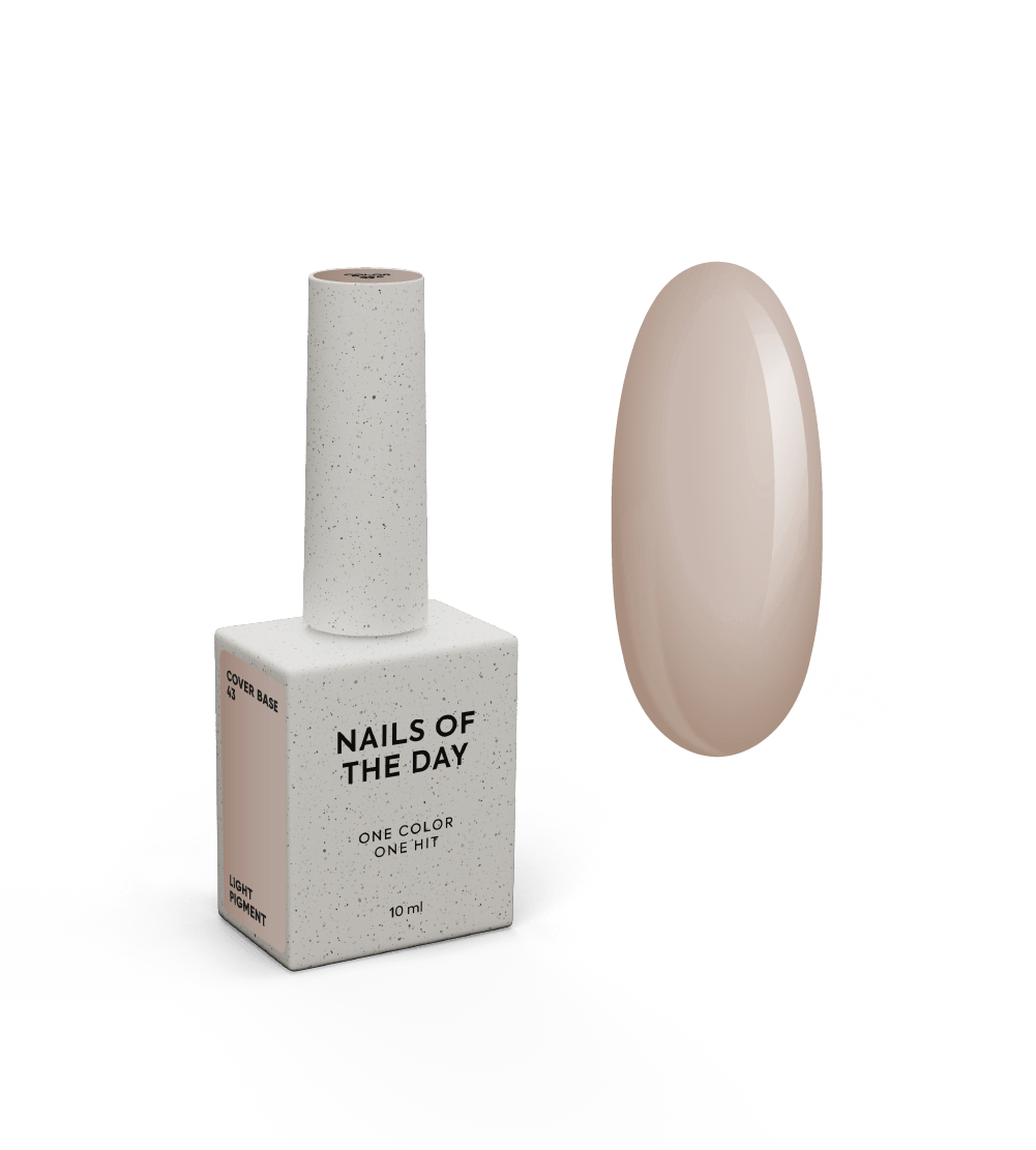 NAILSOFTHEDAY Cover Base 43 Light Pigment – base beige semi-transparente légèrement pigmentée pour les ongles, 10 ml.