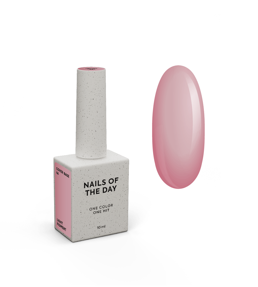NAILSOFTHEDAY Cover Base 46 Light Pigment – couche de base semi-transparente légèrement pigmentée rose poudré pour les ongles, 10 ml.
