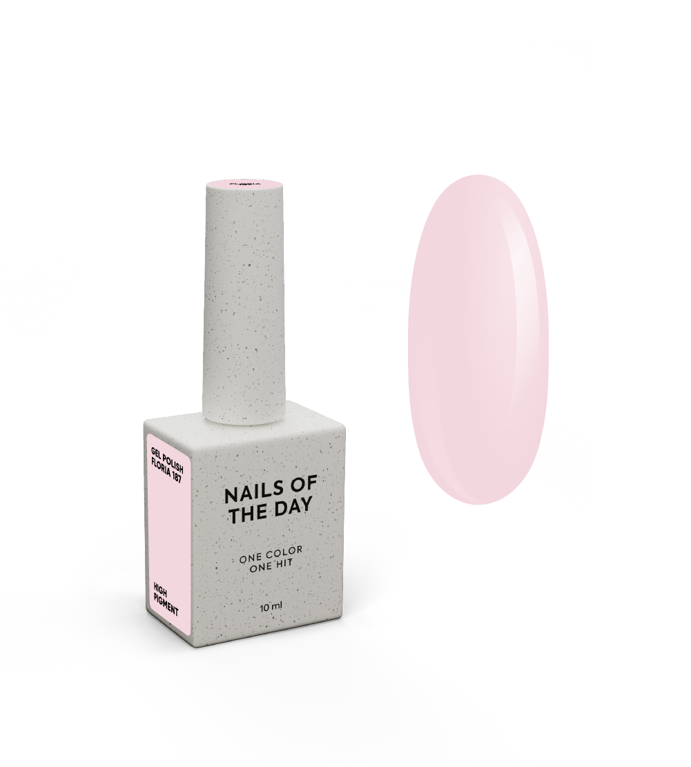 NAILSOFTHEDAY Gel Polish Floria 187 - pastel pink gel polish, opaque in one coat.