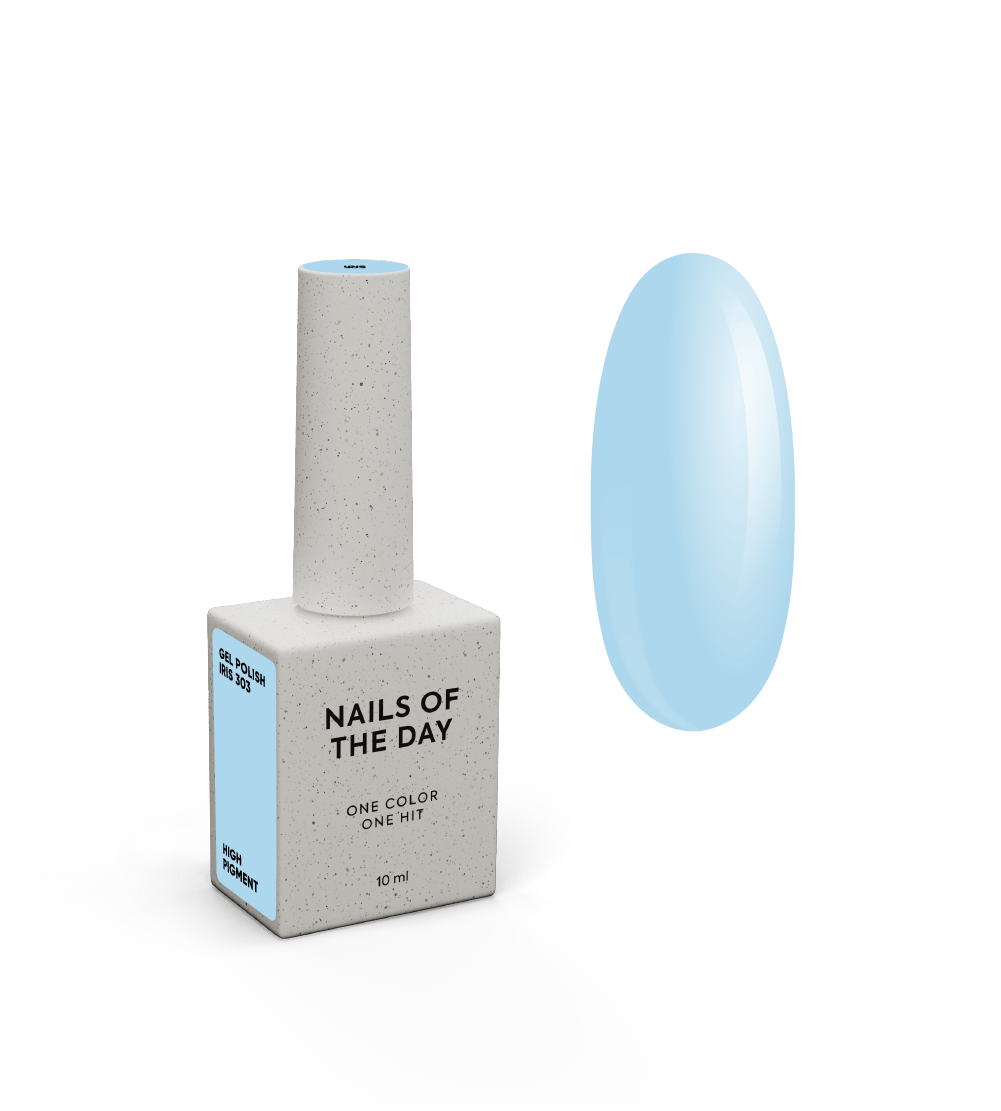 NAILSOFTHEDAY Gel Polish Iris – sky blue gel nail polish, opaque in one coat.