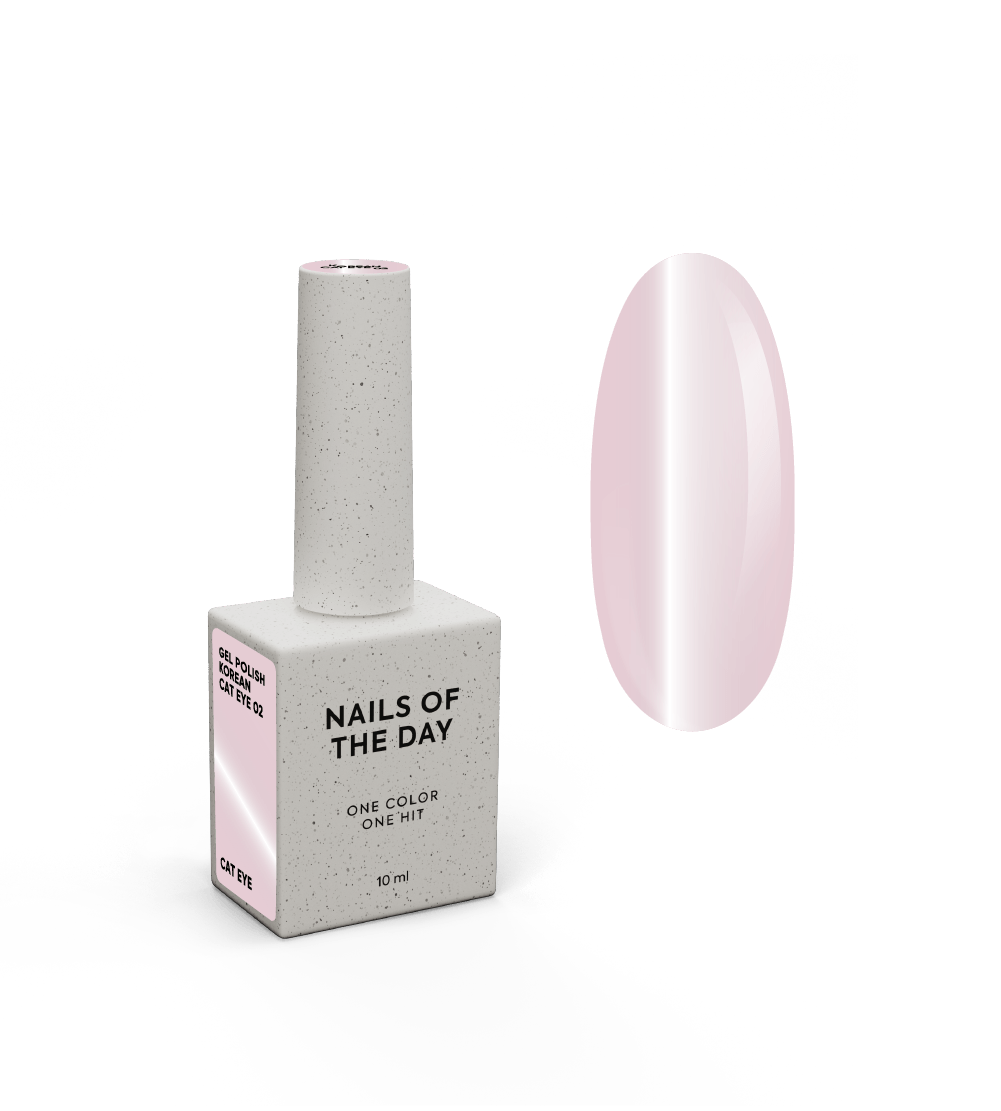 NAILSOFTHEDAY Korean Cat Eye 02 - light pink nude gel polish with cat-eye effect and subtle smoky shimmer.