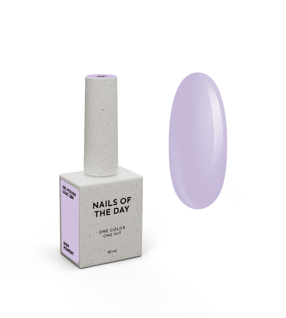 NAILSOFTHEDAY Gel Polish Lilac – lilac-colored (purple) gel nail polish, opaque in one coat.