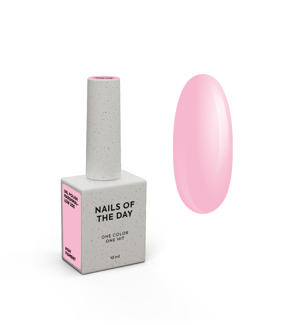 NAILSOFTHEDAY Gel Polish Marshmallow – delicate pink gel nail polish, opaque in one coat.