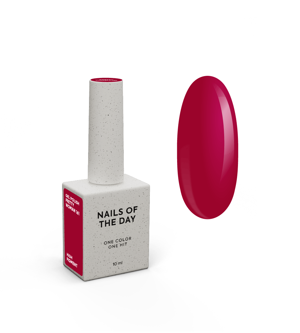 Vernis semi-permanent NAILSOFTHEDAY Pretty Woman – vernis à ongles semi-permanent rouge framboise, couvrant en une seule couche.