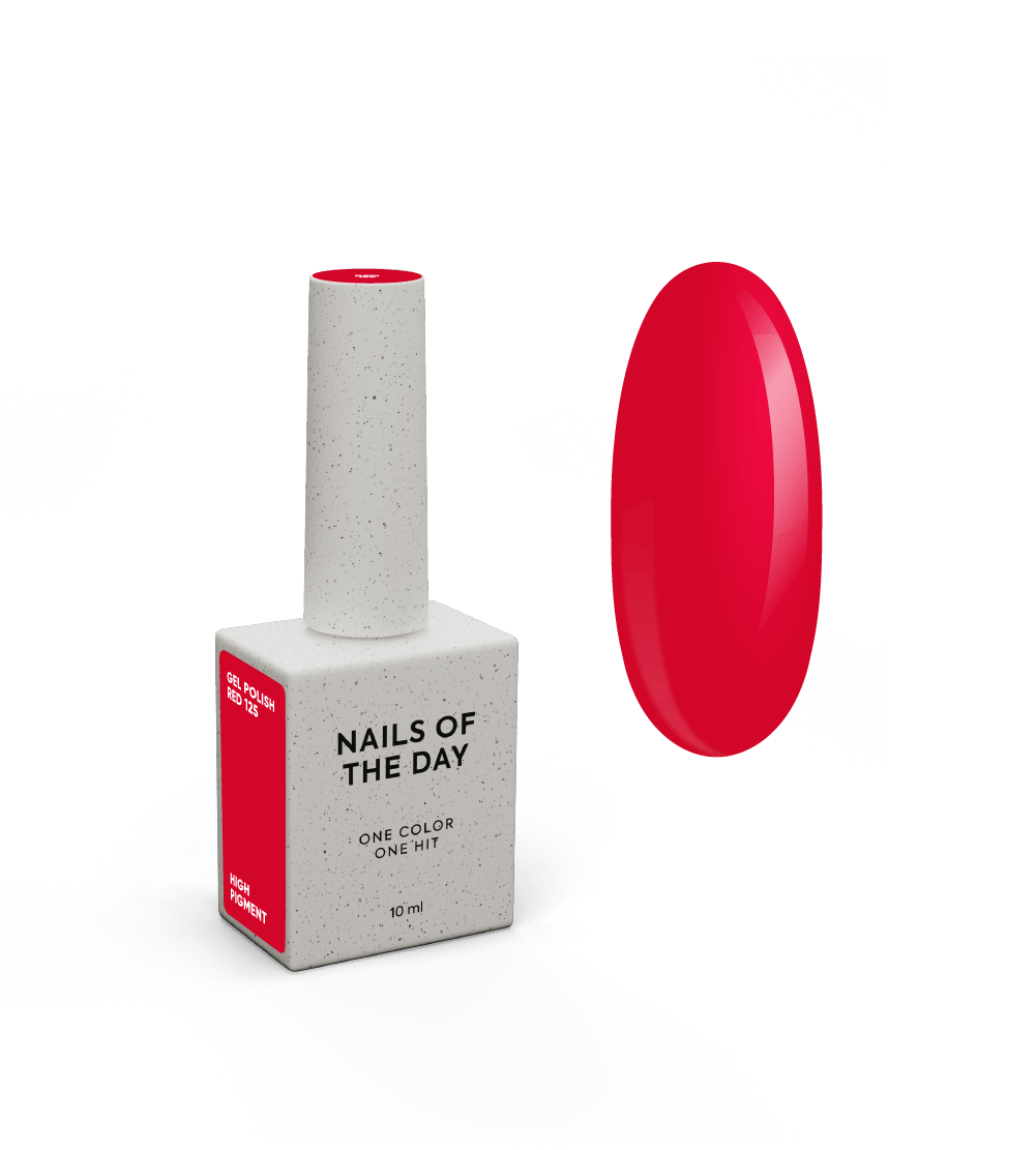 NAILSOFTHEDAY Gel Polish Red – intense red gel nail polish, opaque in one coat.