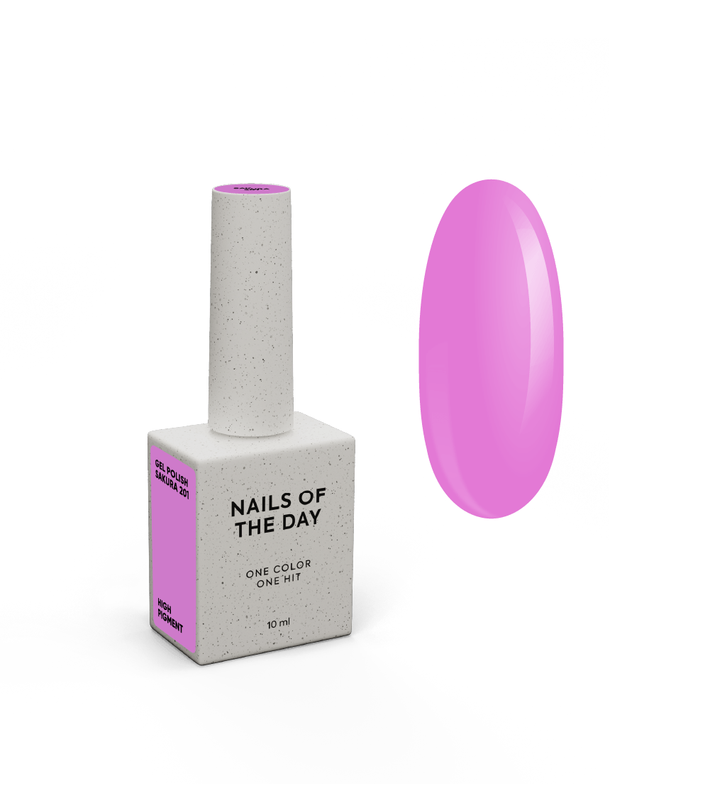 NAILSOFTHEDAY Gel Polish Sakura – vernis gel violet pastel, couvrant en une couche.