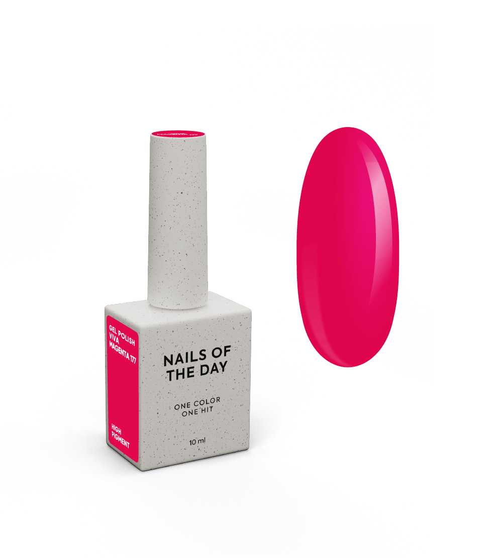 NAILSOFTHEDAY Gel Polish Viva Magenta – strong magenta/cranberry gel nail polish, opaque in one coat.