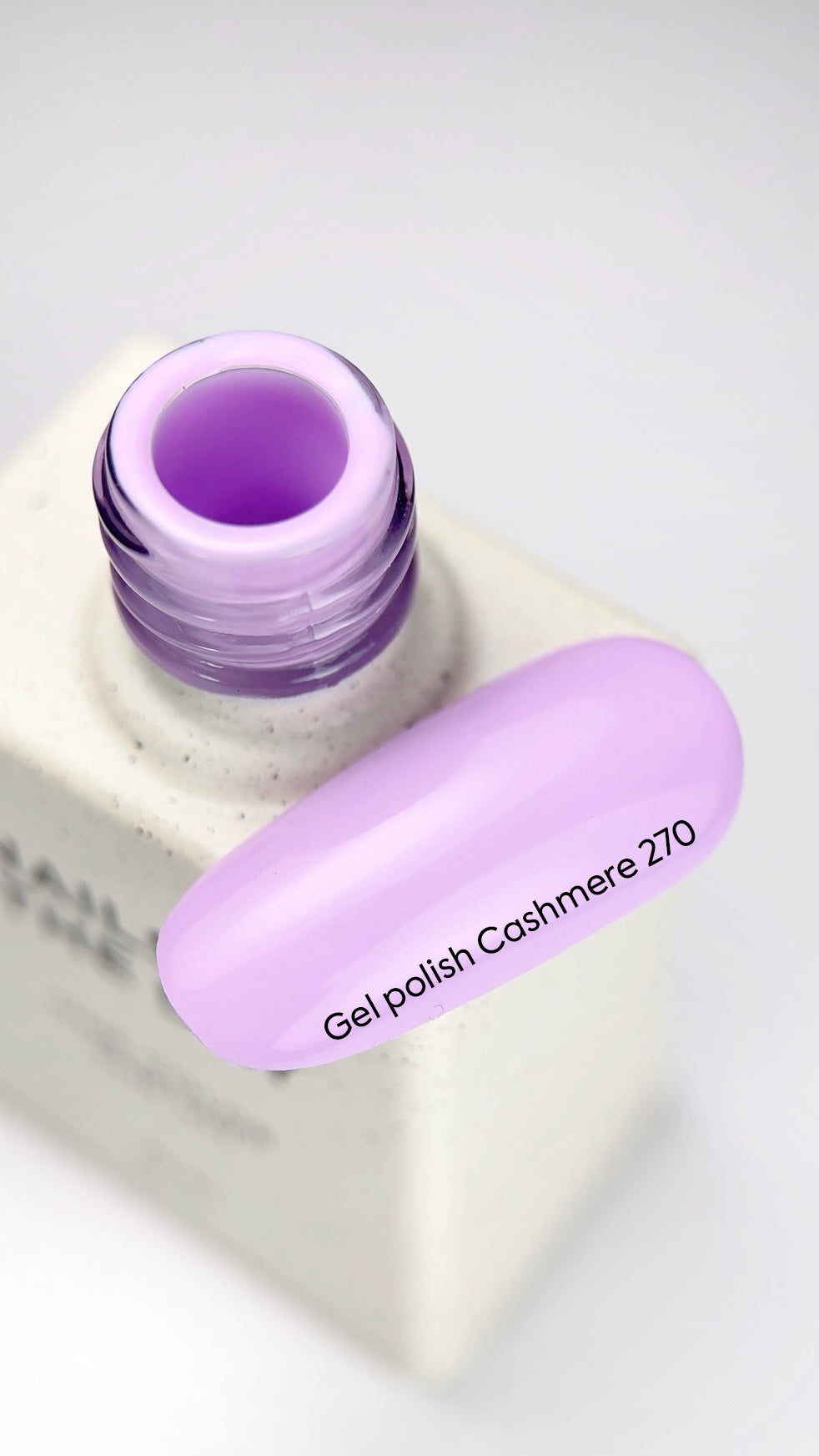 NAILSOFTHEDAY Gel Polish Cashmere 270 - pastel purple gel nail polish, opaque in one coat.