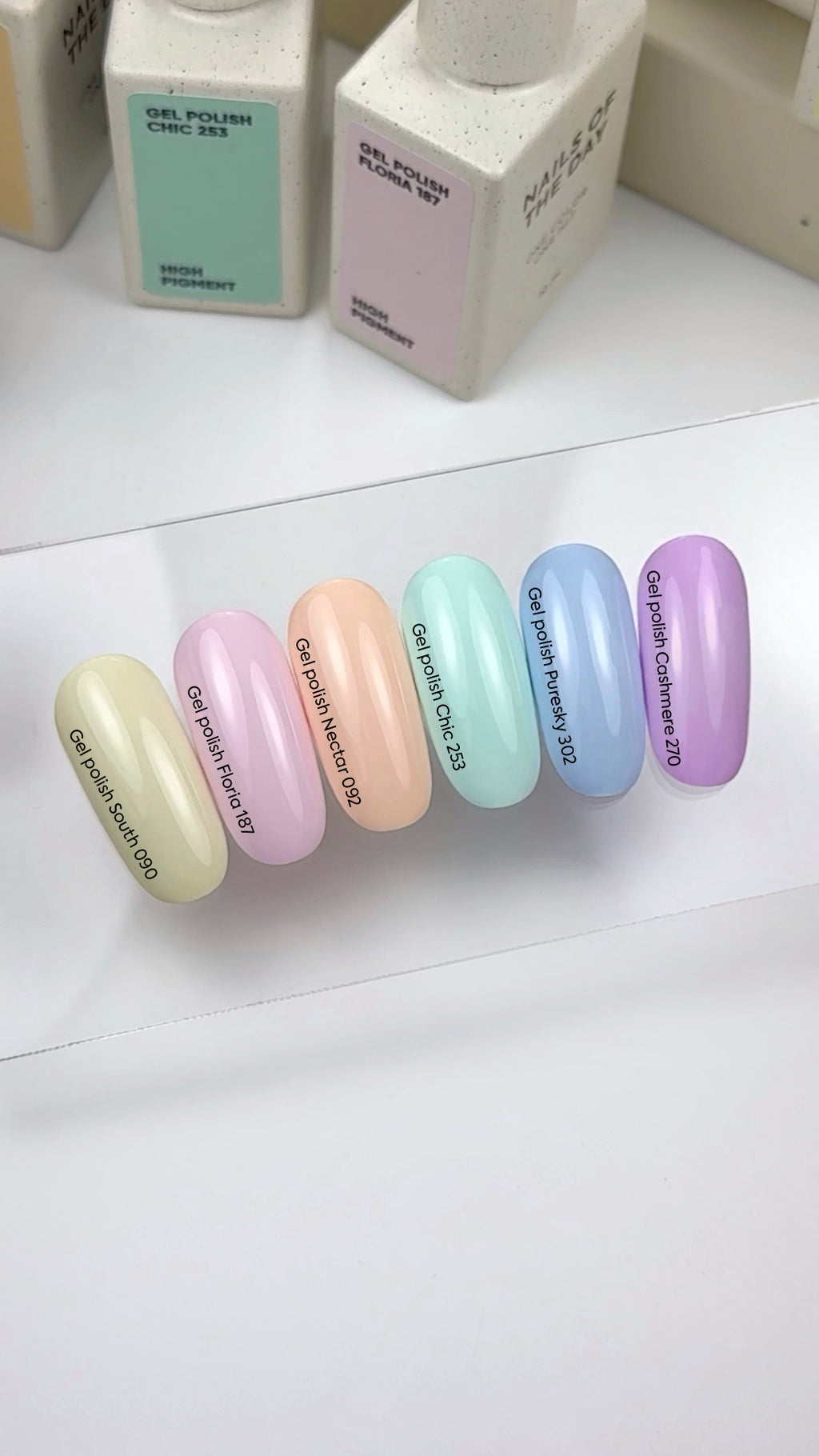 NAILSOFTHEDAY Vernis semi-permanent Floria 187 – vernis gel rose pastel, opaque en une couche.