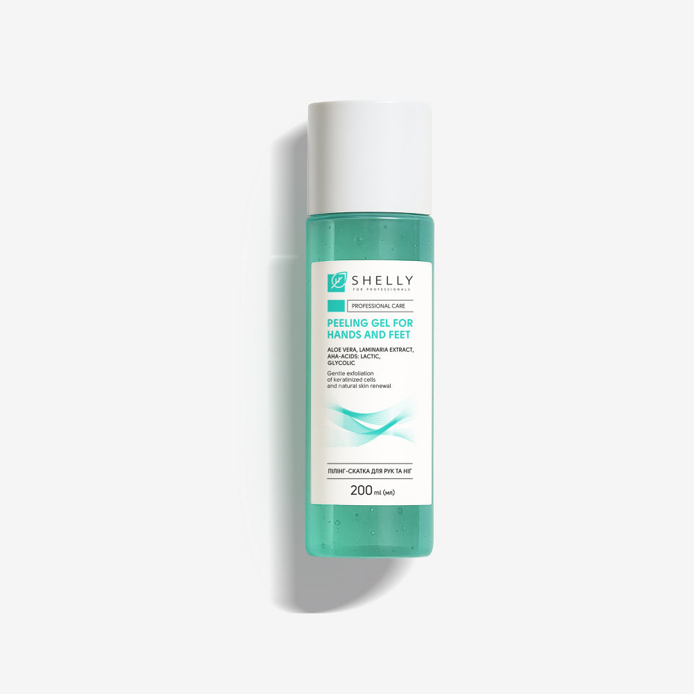 Peeling Gel (Gommage) for Hands and Feet with Aloe Vera, Mint Extract and AHA Acids Shelly.
