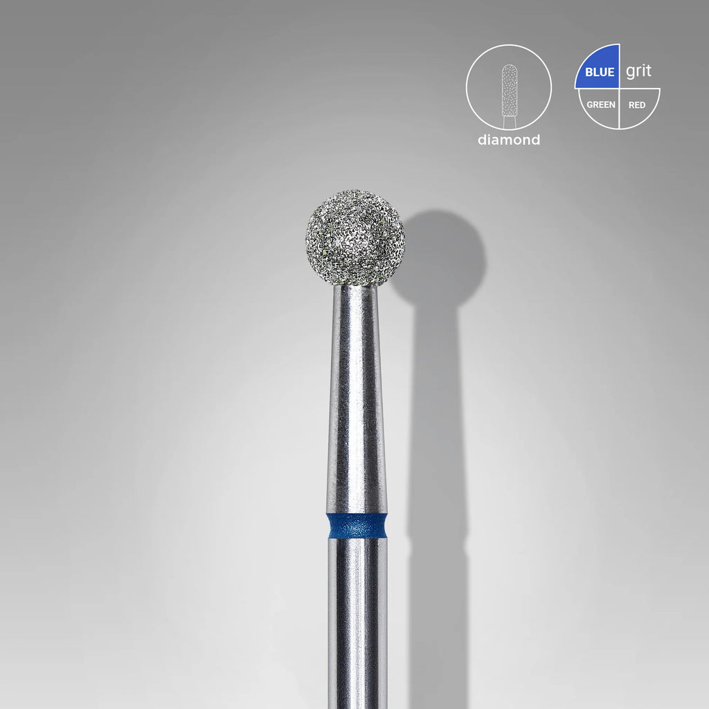 Fraise diamantée "Bille" bleue, diamètre 4 mm