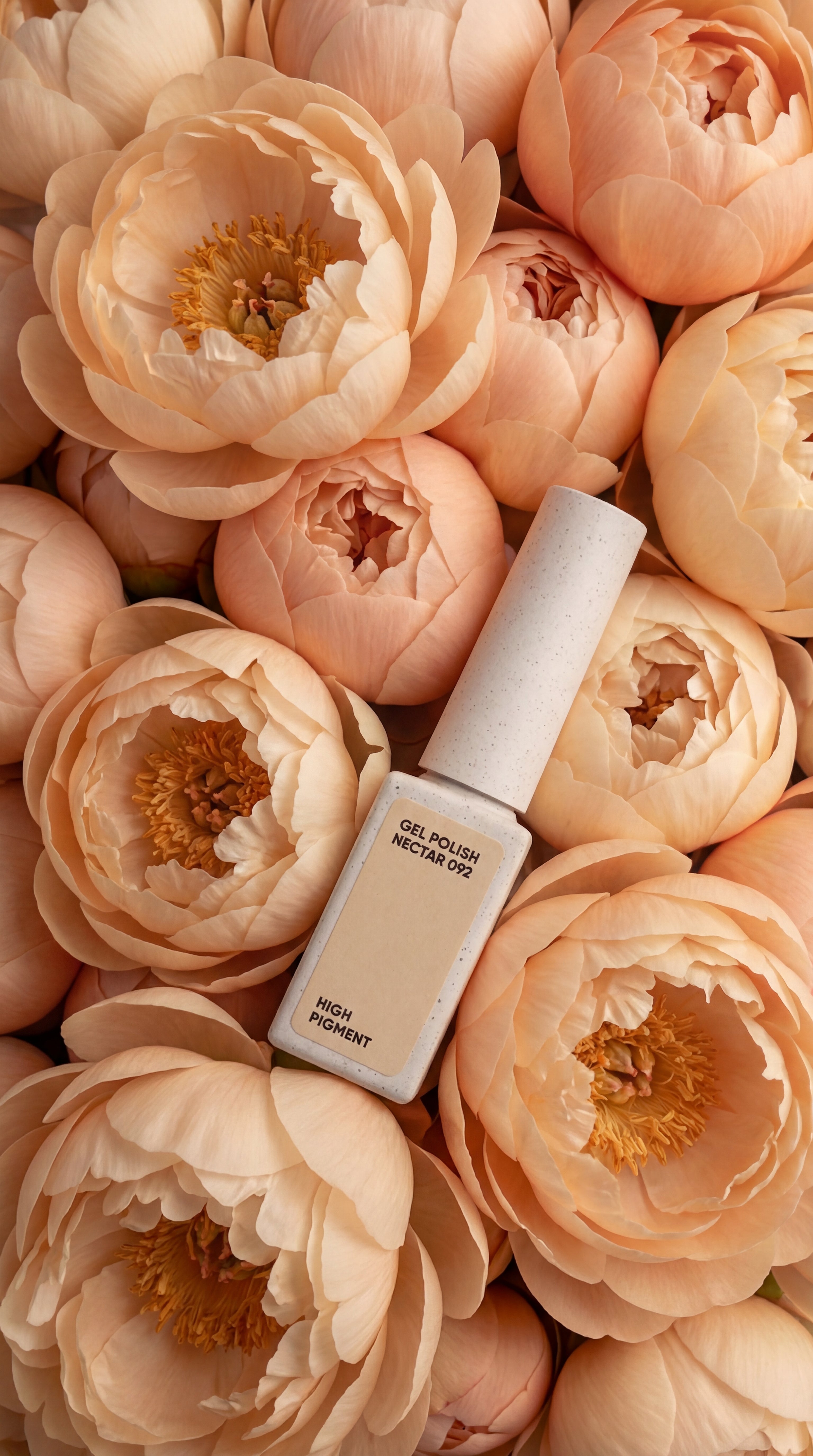 NAILSOFTHEDAY Gel Polish Nectar 092 – pastel peach gel nail polish, opaque in one coat.