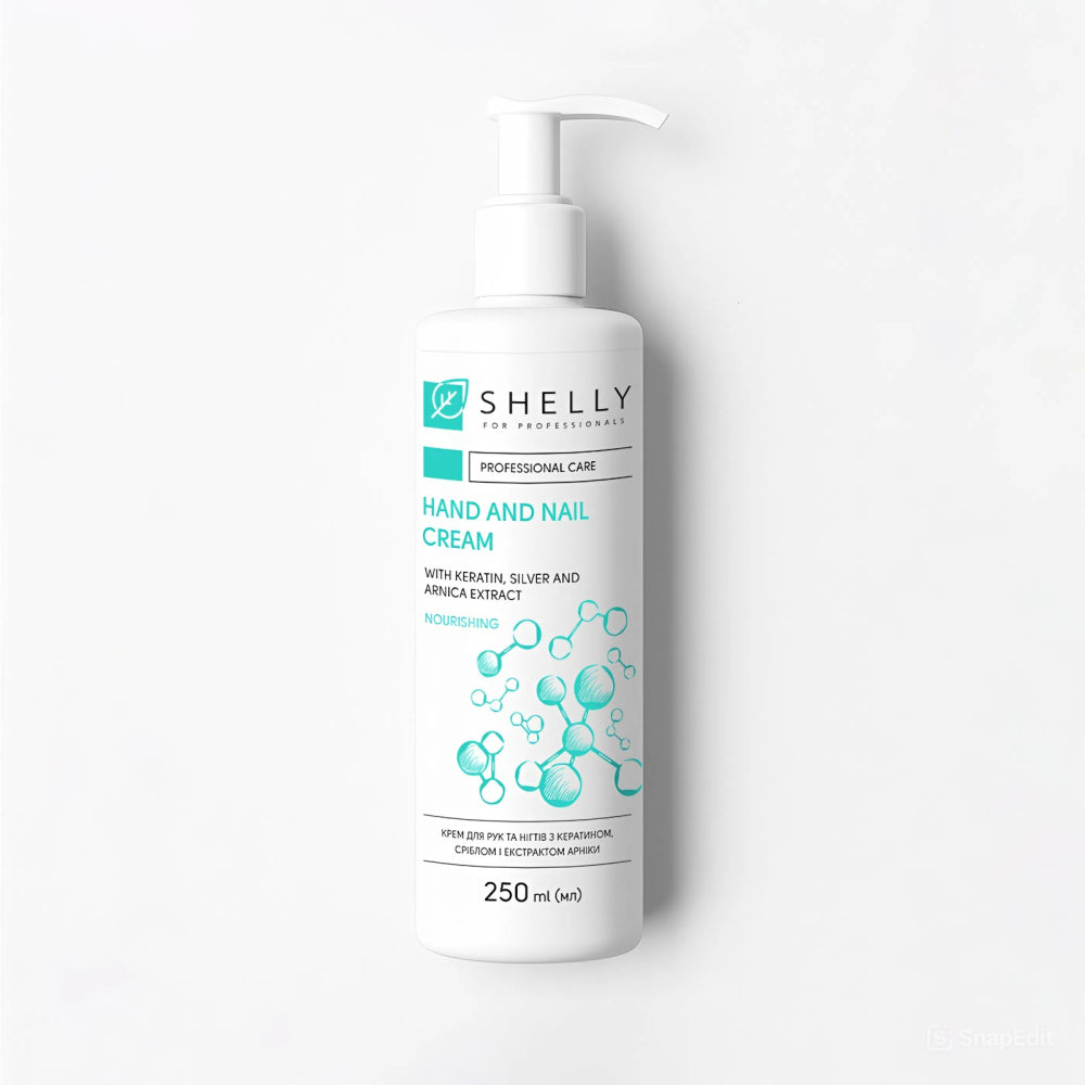Crème mains et ongles à la kératine, à l'argent et à l'extrait d'arnica Shelly.