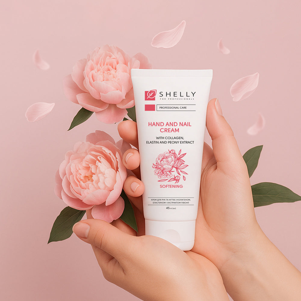 Hand and Nail Cream with Collagen, Elastin and Peony Extract Shelly.