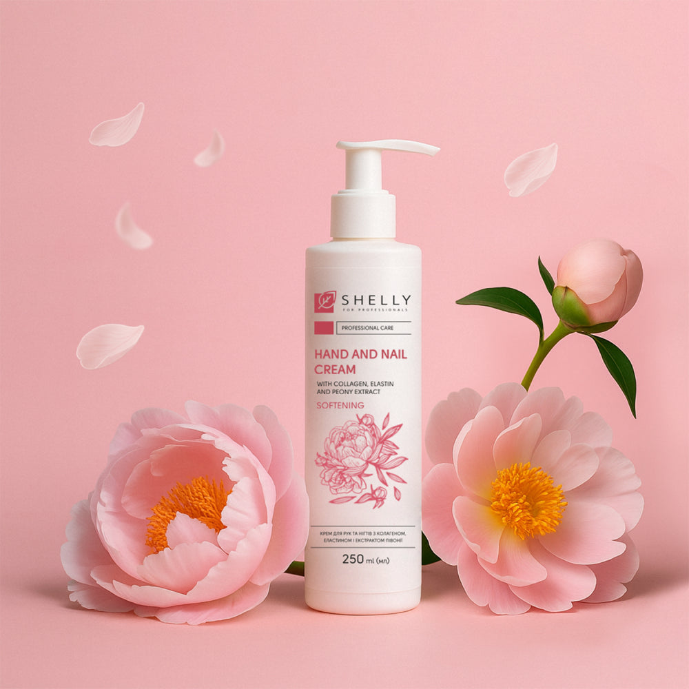 Hand and Nail Cream with Collagen, Elastin and Peony Extract Shelly.
