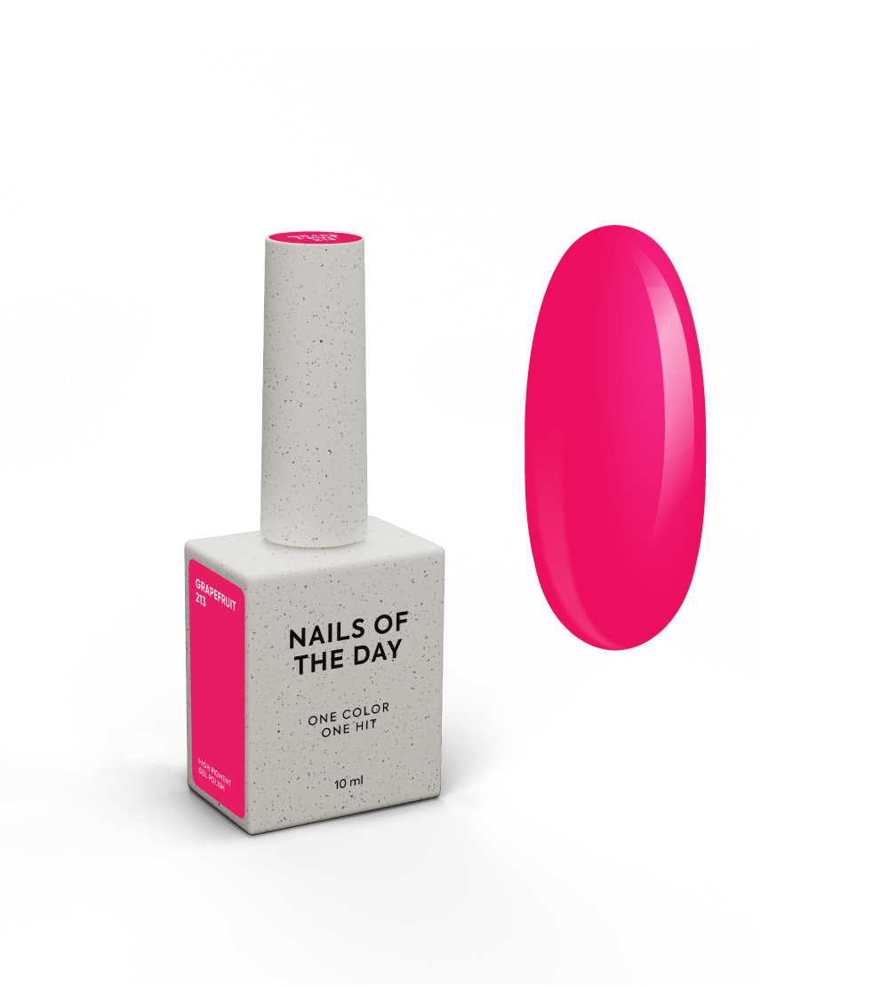 NAILSOFTHEDAY Gel Polish Grapefruit – neon raspberry gel nail polish, opaque in one coat.